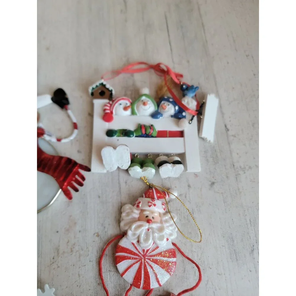 Snowman snowflake dangle‎ feet variety ornament Xmas set unique